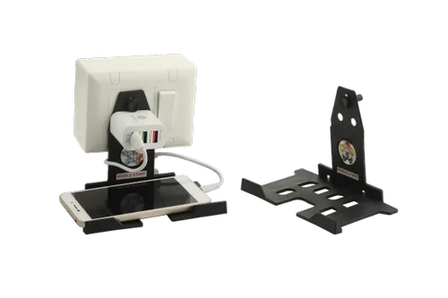 Smart Essentials Combo – Pyramid Mobile Stand + Mobile Charging Stand