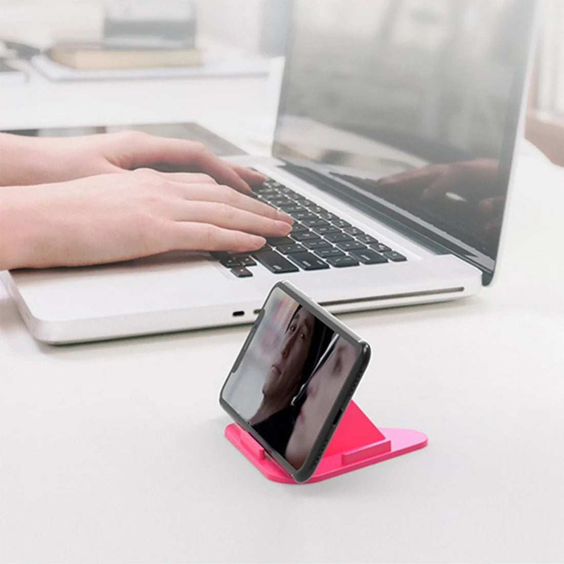 Smart Essentials Combo – Pyramid Mobile Stand + Mobile Charging Stand